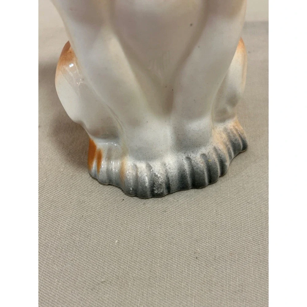 Vintage Ceramic Boxer Dog Decanter Seated Figurine with Cork Stopper Stopper